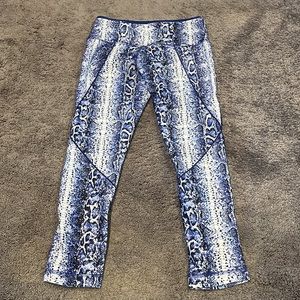 Blue snake skin work out leggings